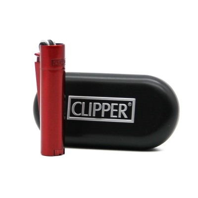 Piros Clipper 62 mm öngyújtó díszdobozban kép