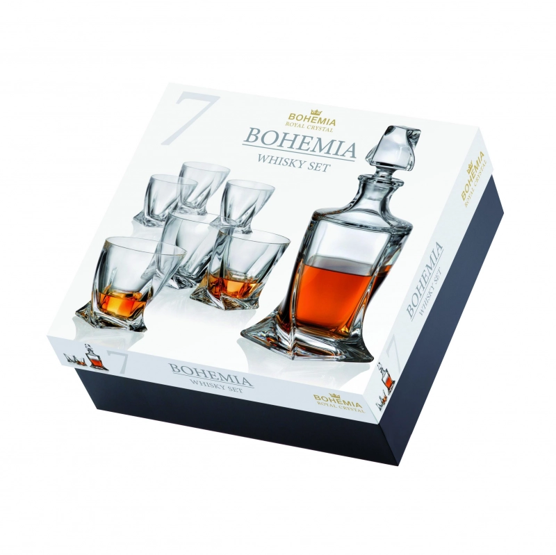 7 db-os Bohemia kristály whisky készlet