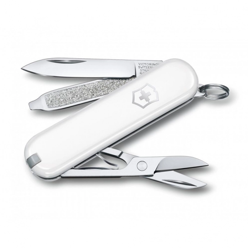 Fehér Victorinox Classic SD svájci bicska gravírozással