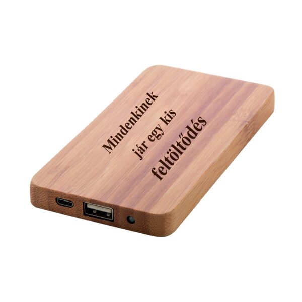 Bambusz 4000 mAh power bank ajándék gravírozással - Image 2
