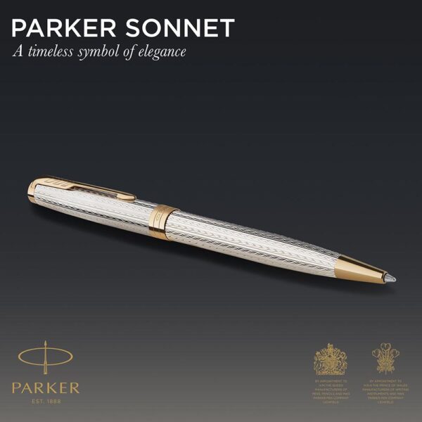 925 ezüst 18kt arany Parker Sonnet Deluxe Mistral golyóstoll - Image 3