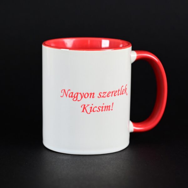 Piros belsejű bögre saját fényképpel - Image 2