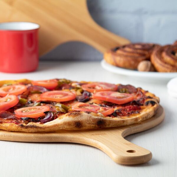 Gravírozott bambusz pizza vágódeszka 32 cm - Image 2