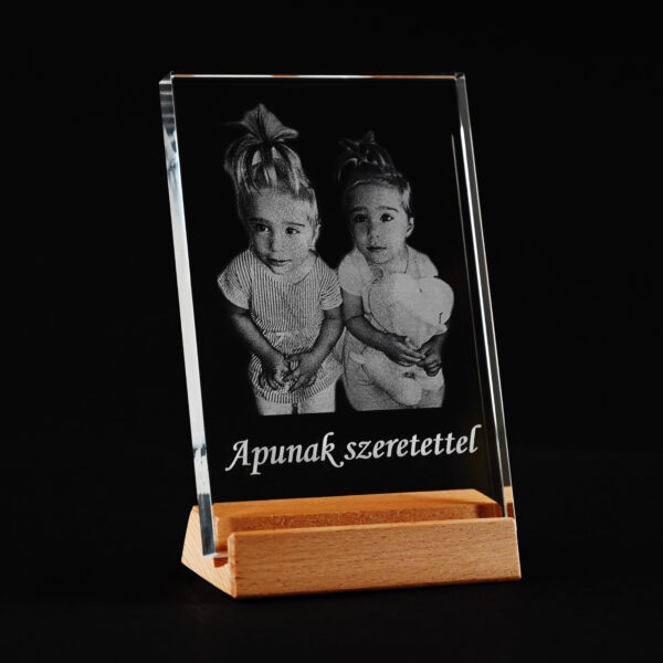 Üvegkép gravírozással 10×15×1,2 cm, díszdobozban