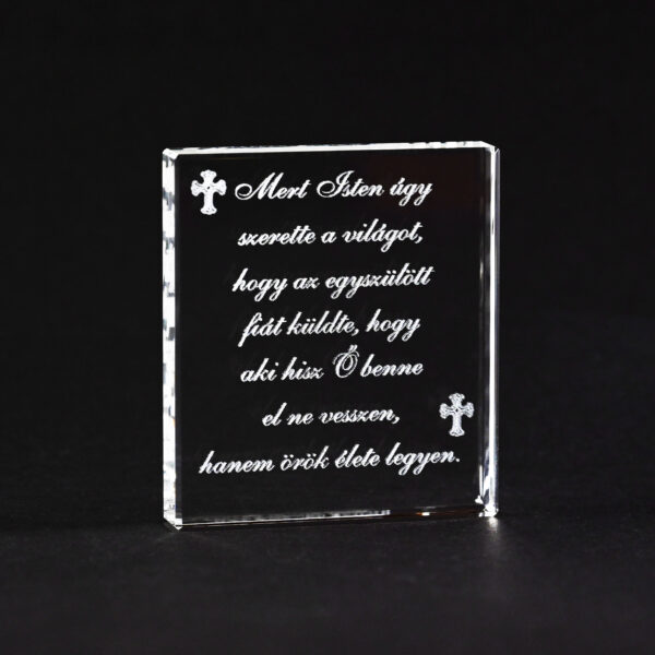 Üvegkép gravírozással 7×8×1,3 cm, díszdobozban - Image 2