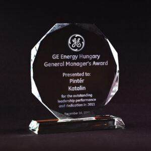 G 20 kristályüveg trófea gravírozással több méretben