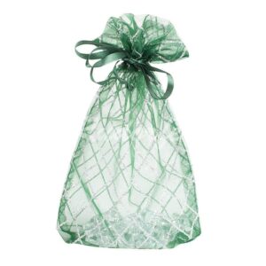 Zöld organza dísztasak 15x25 cm