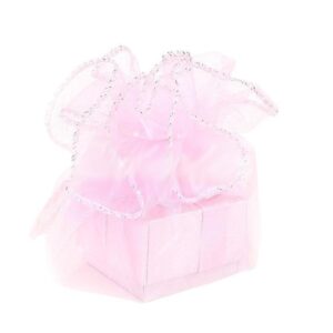 Rózsaszín organza díszcsomagolás 32 cm