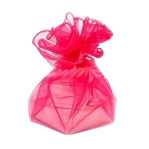 Piros organza díszcsomagolás 52 cm