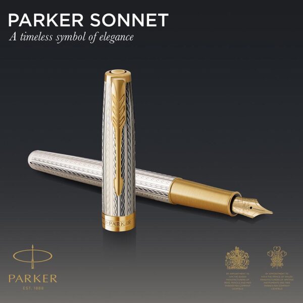 925 ezüst 18kt arany Parker Sonnet Deluxe Mistral töltőtoll - Image 3