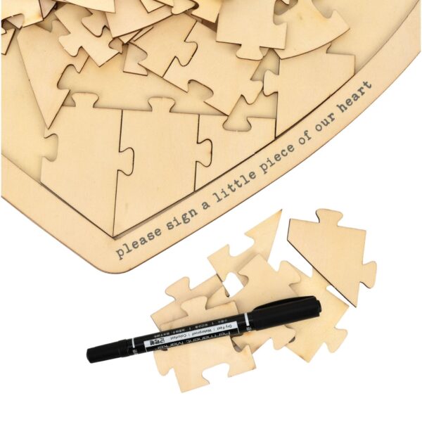 Szív alakú fa puzzle ajándék gravírozással - Image 2