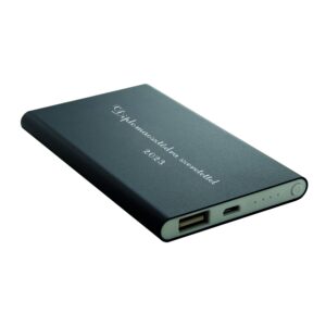 Fekete 4000 mAh power bank ajándék gravírozással