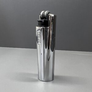 Fényes ezüst 62 mm Clipper öngyújtó ajándék gravírozással
