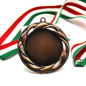 Bronz érem 70 mm körben szalag minta gravírozással
