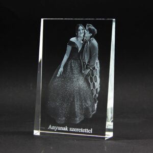 Üvegkép gravírozással 10×15×1/3 cm – álló, díszdobozban