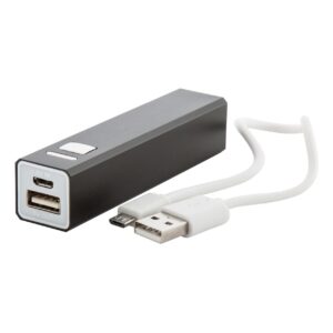 Fekete power bank ajándék gravírozással