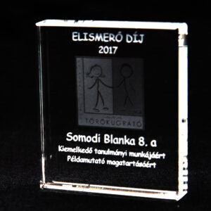 Üvegkép gravírozással 7×8×1,3 cm, díszdobozban