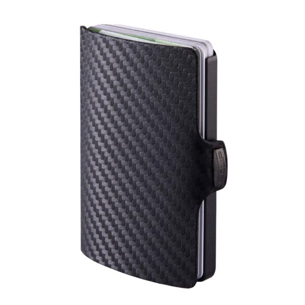 i-Clip bőr bankkártya tartó – fekete carbon fiber bőr
