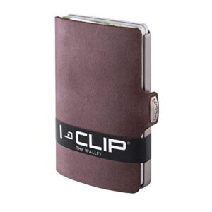 i-Clip bőr bankkártya tartó – barna Soft Touch