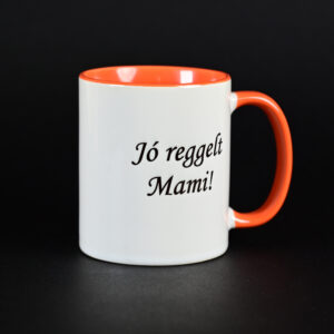 Narancssárga belsejű fényképes bögre