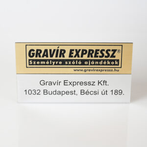 Névtábla – fém hatású műanyag 14×4 cm