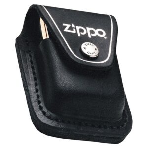 Övre fűzhető fekete eredeti Zippo bőrtok gravírozással