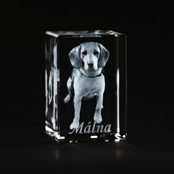 Üvegkristály hasáb 5x5x8 cm valódi 3D fotó lehetőséggel