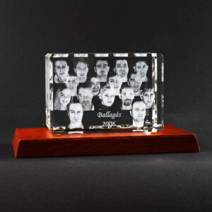 Üvegkristály hasáb 7x10x15 cm valódi 3D fotó opcióval