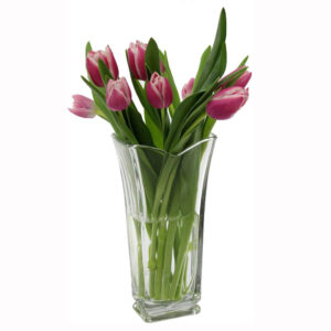 Tulipán alakú üveg váza ajándék gravírozással