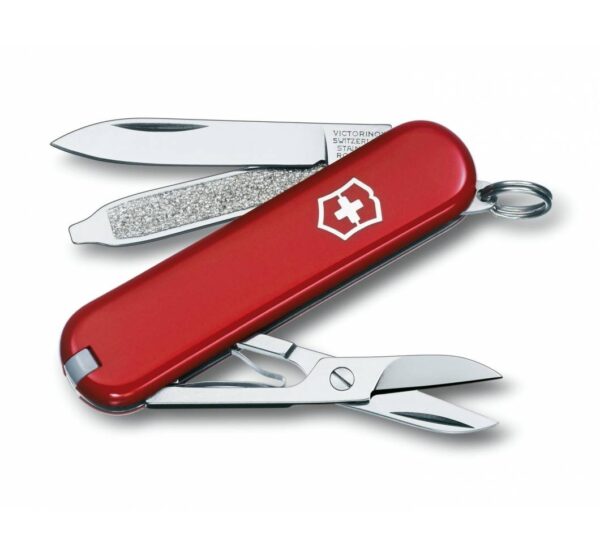 Piros Victorinox Classic SD svájci bicska gravírozással