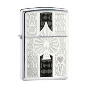 Zippo 24196 pikk ász fekete ezüst öngyújtó gravírozással