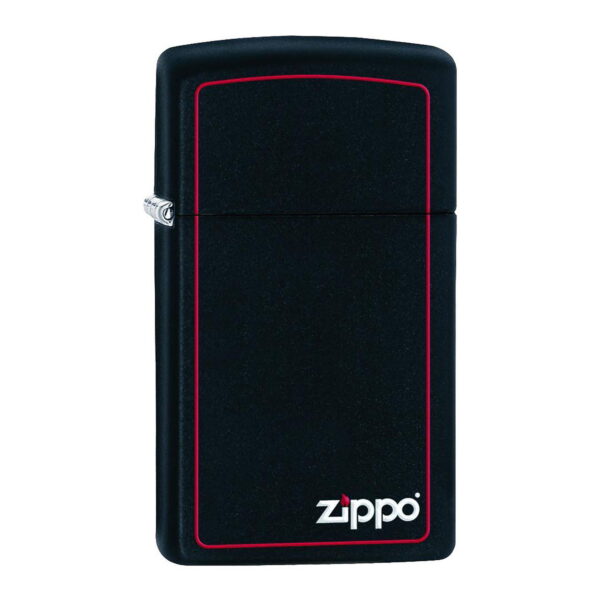 Zippo 1618zb keskeny fekete, keretes öngyújtó gravírozással