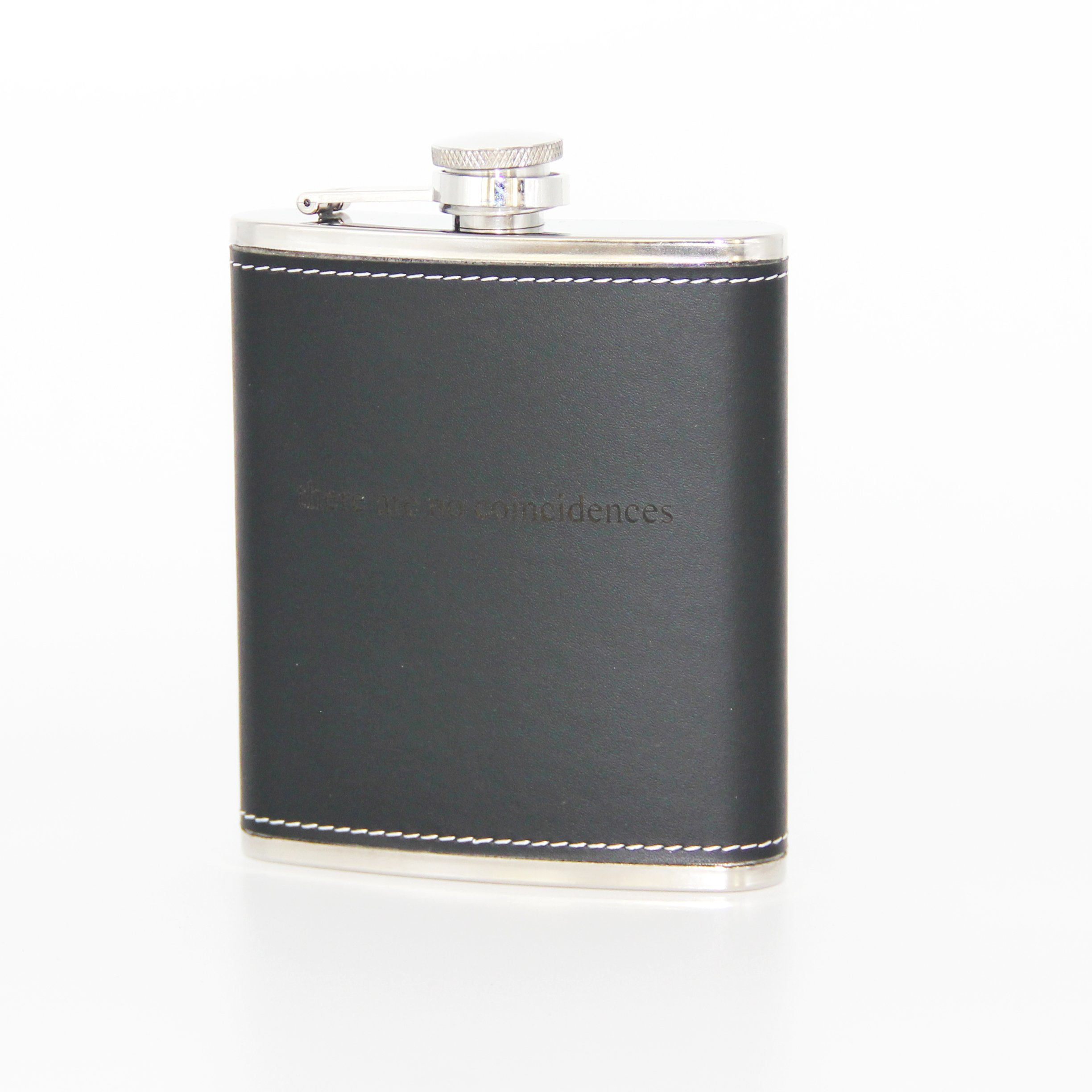 Gravírozott flaska fekete műbőr borítással - Image 2