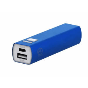 Kék power bank ajándék gravírozással