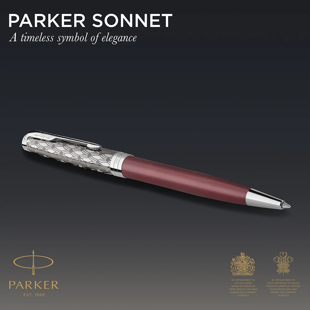 Piros Art Deco Parker Royal Sonnet Premium golyóstoll - Image 3