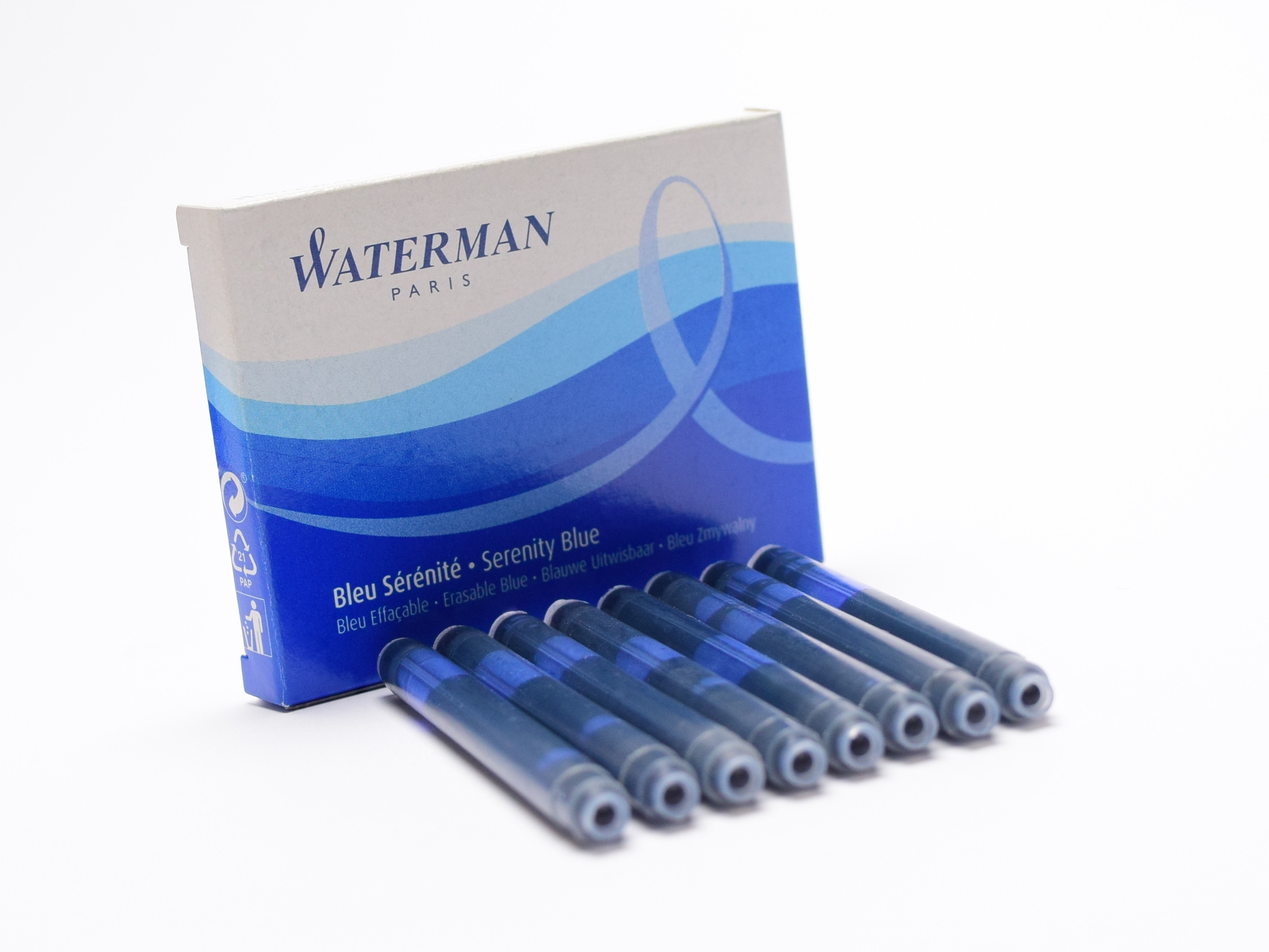 Hosszú kék Waterman tintapatron