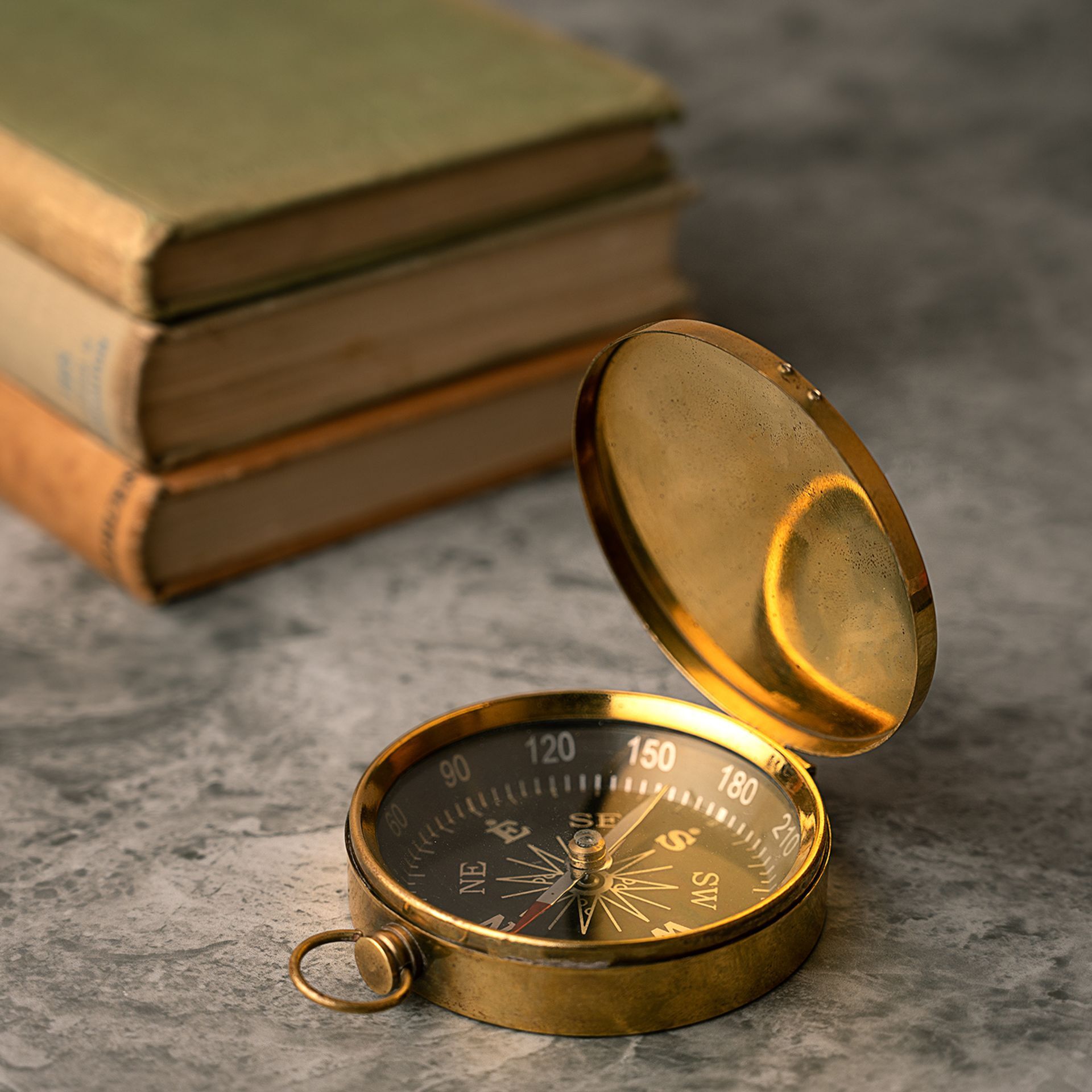 Antikolt fedeles réz iránytű 80 mm ajándék gravírozással