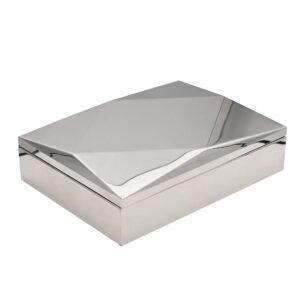 Ezüstözött modern ékszertartó ajándék gravírozással